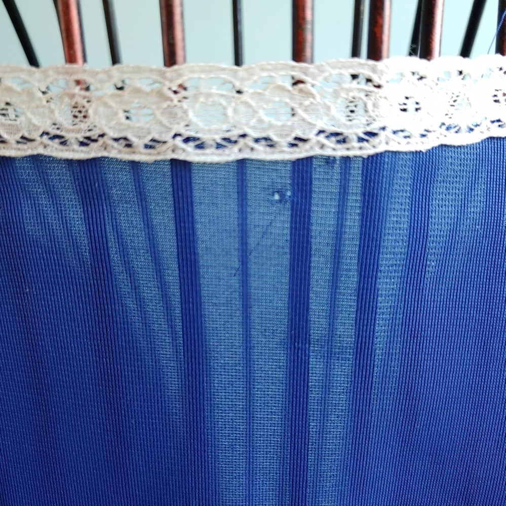 Vintage Vanity Fair Nylon Blue Dressing Gown Robe Nightgown Duster - Size 34 - Picture 15 of 16